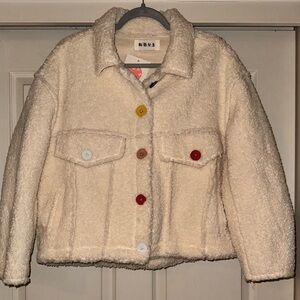 Cream Jacket with Multicolor Buttons